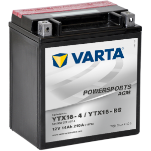 VARTA  YTX16- 12V14 AH Kuru Bakımsız Akü Peugeot XP 400 AKÜSÜ (YTX16--BS) 12V 18Ah 270CCA 150x87x161 motosiklet aküsü