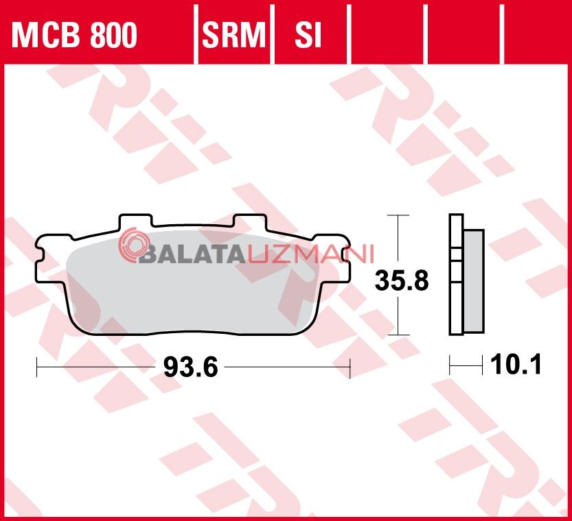 SYM HD2 125 Evo i (2007-> --) Arka Sinter Fren Balatasi TRW MCB800SRM