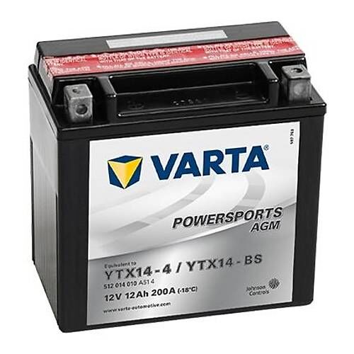 Kymco Xciting 400 / 500 LP VARTA  YTX14-BS 12V12 AH Kuru Bakımsız Akü