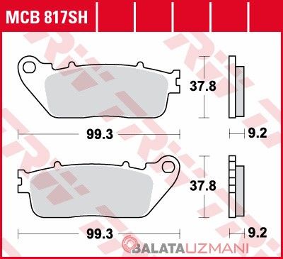 Honda VFR 1200 FAABS SC63 (2010-> --) Arka Sinter Fren Balatasi TRW MCB817SH*