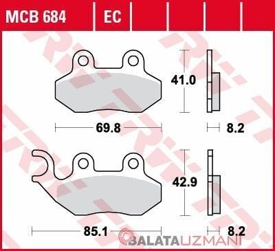 SYM ADX 125  Ön Organik Fren Balatasi TRW MCB684EC
