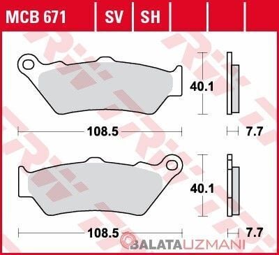 APRILIA TUAREG 660  Arka Sinter Fren Balatasi TRW MCB672SH