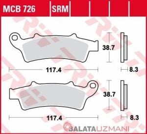 Kymco Xtown 250 CT -250 cc (2021 ->2026 ) Ön  Sinter Fren Balatasi TRW MCB 726