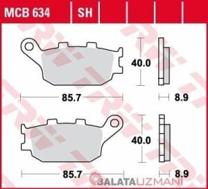 Suzuki VStrom 800 DE  Arka  Sinter Fren Balatasi TRW MCB634SH
