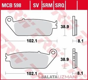 Suzuki Burgman 650 (2008-> --) Arka  Sinter Fren Balatasi TRW MCB598SV