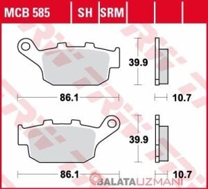 Kawasaki Z800 E , ABS   (2011->2014) Arka Sinter Fren Balatasi TRW MCB585SH