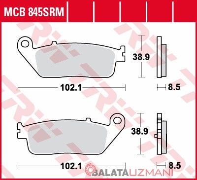 Kymco  vs xciting  400  (2023->2026 ) Arka Sinter Fren Balatasi TRW MCB845SRM